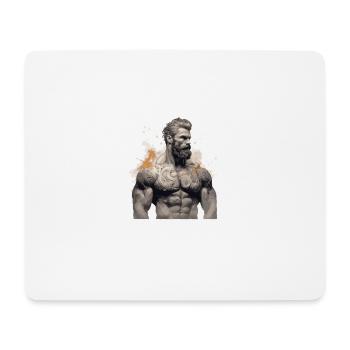Fitness Homme Muscles Musculation - Tapis de souris (format paysage) - blanc - Devant