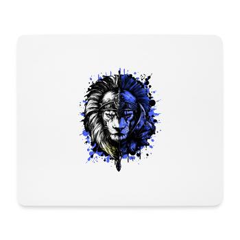 Lion Spartan Sparta Helmet - Mouse Pad (horizontal) - white - Front