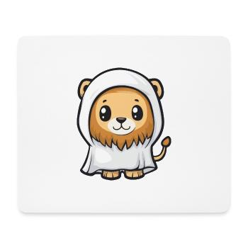 Lion Halloween Drôle Fantôme - Tapis de souris (format paysage) - blanc - Devant