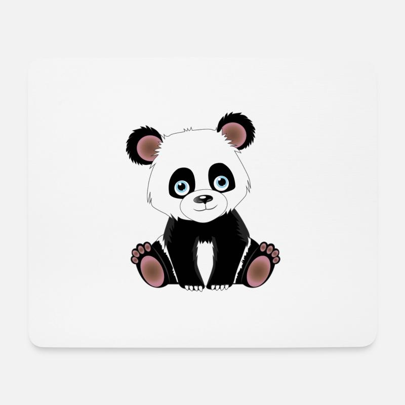 Panda - Tapis de souris (format paysage) - blanc