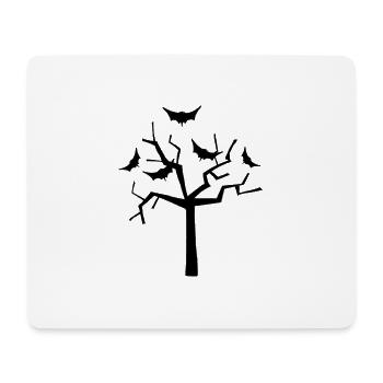 Halloween Fledermausbaum - Mousepad (Querformat) - Weiß - Vorne