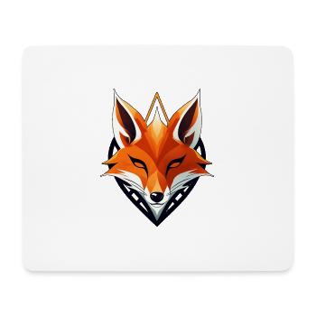 Fuchs-Logo, Fuchskopf - Mousepad (Querformat) - Weiß - Vorne