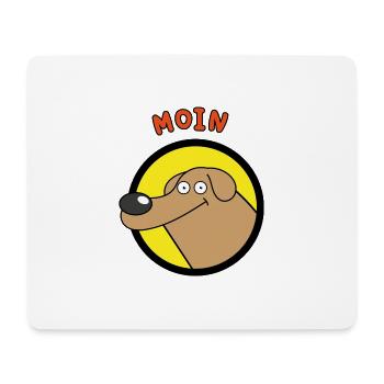 Moin Hund lustiger Spruch zum Geburtstag - Mousepad (Querformat) - Weiß - Vorne