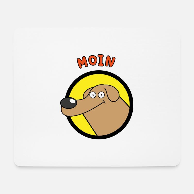 Moin Hund lustiger Spruch zum Geburtstag - Mousepad (Querformat) - Weiß