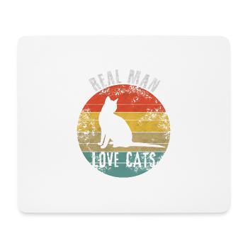 real man love cats - Mousepad (Querformat) - Weiß - Vorne