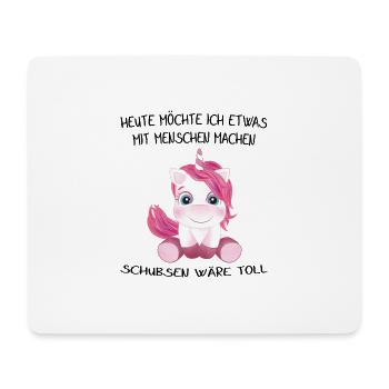 Einhorn heute möchte ich was mit menschen machen - Mousepad (Querformat) - Weiß - Vorne