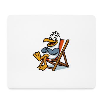 Lounge-Seemöwe am Strand - Mousepad (Querformat) - Weiß - Vorne