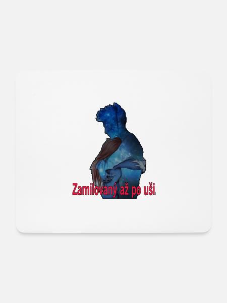 Zamilovaný až po uši - Mousepad (Querformat) - Weiß