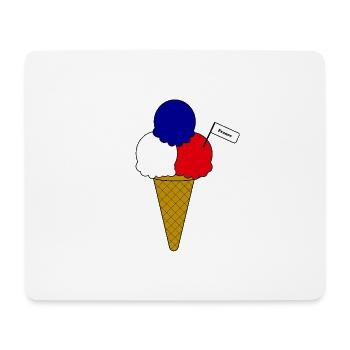 Französich France Flag Eiscreme - Mousepad (Querformat) - Weiß - Vorne