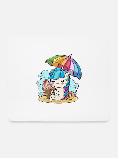 Einhorn-Träume - Mousepad (Querformat) - Weiß