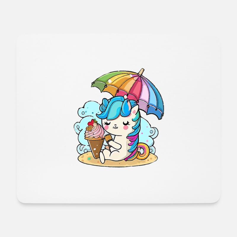 Einhorn-Träume - Mousepad (Querformat) - Weiß