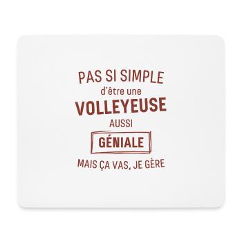 VOLLEYEUSE GÉNIALE rouge brunâtre foncé - Tapis de souris (format paysage) - blanc - Devant