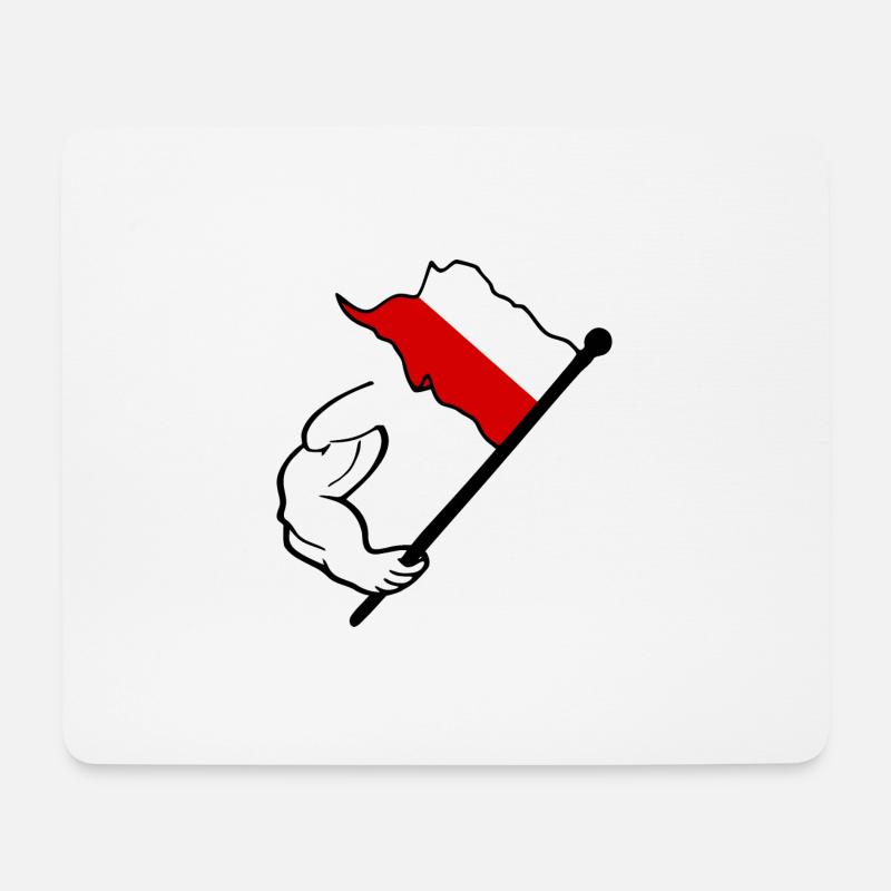 Polnische Flagge - Mousepad (Querformat) - Weiß