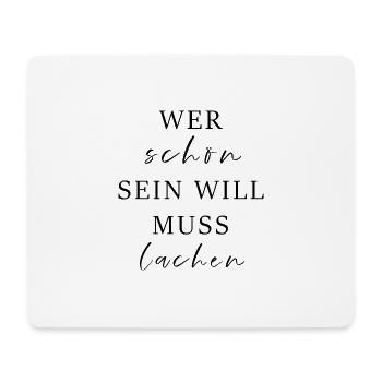 Lachen - Mousepad (Querformat) - Weiß - Vorne