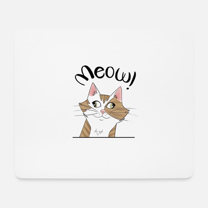 Katze - Mousepad (Querformat) - Weiß