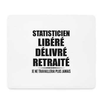 Statisticien célèbre sa retraite avec humour cadea - Tapis de souris (format paysage) - blanc - Devant