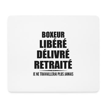 Boxeur célèbre sa retraite avec humour cadeau - Tapis de souris (format paysage) - blanc - Devant
