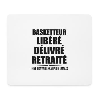 Basketteur célèbre sa retraite avec humour cadeau - Tapis de souris (format paysage) - blanc - Devant