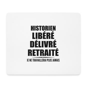 Historien célèbre sa retraite avec humour cadeau - Tapis de souris (format paysage) - blanc - Devant