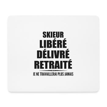 Skieur célèbre sa retraite avec humour cadeau - Tapis de souris (format paysage) - blanc - Devant