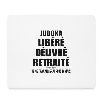 Judoka célèbre sa retraite avec humour cadeau - Tapis de souris (format paysage) - blanc - Devant