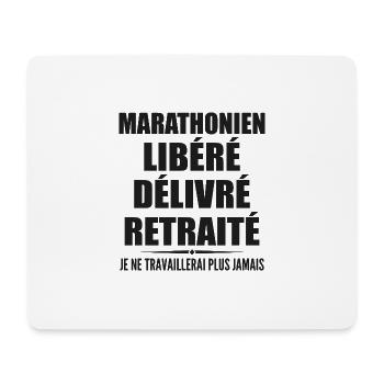 Marathonien célèbre sa retraite avec humour cadeau - Tapis de souris (format paysage) - blanc - Devant