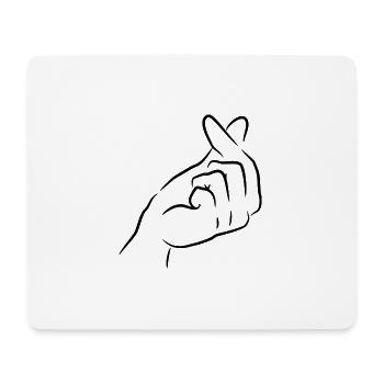 Finger Heart Coréen K Pop - Tapis de souris (format paysage) - blanc - Devant