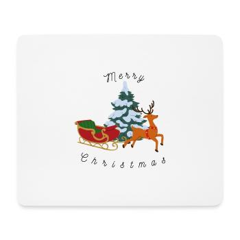 Weihnachten Weihnachtsbaum Rentier - Mousepad (Querformat) - Weiß - Vorne