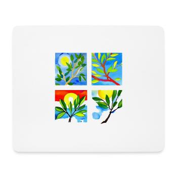 Lachender Olivenzweig - Nachhaltige Harmonie - Mousepad (Querformat) - Weiß - Vorne