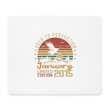 Janvier 2015 Rétro Anniversaire Vintage Cadeau - Tapis de souris (format paysage) - blanc - Devant