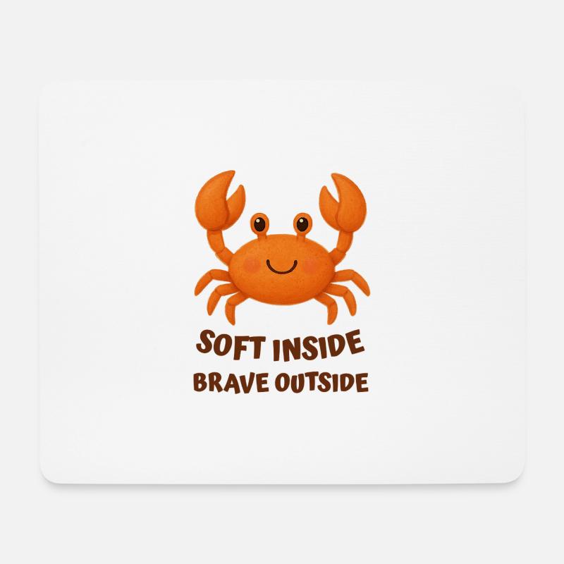 Crab tender on the inside, the outside - Mouse Pad (horizontal) - white