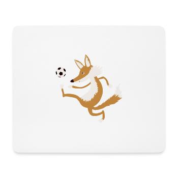 Fussballfuchs - Mousepad (Querformat) - Weiß - Vorne