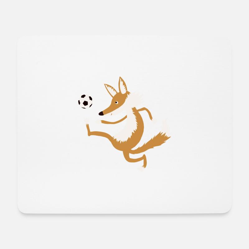 Fussballfuchs - Mousepad (Querformat) - Weiß