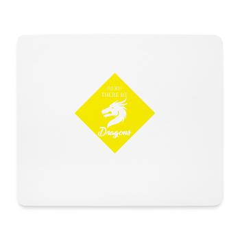 Fantasy / Drachen: Here There Be - Dragons - Mousepad (Querformat) - Weiß - Vorne