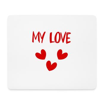 LOVE. SAINT VALENTIN. EVJF. JE T'AIME. I LOVE YOU. - Tapis de souris (format paysage) - blanc - Devant