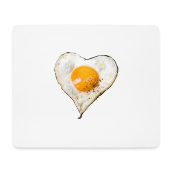 œuf au four mon amour, œuf au plat coeur, œuf au plat - Tapis de souris (format paysage) - blanc - Devant