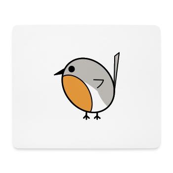 Süßer kleiner Rotkehlchenvogel - Mousepad (Querformat) - Weiß - Vorne