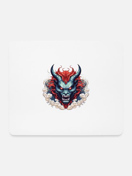 Demon oni - Mouse Pad (horizontal) - white