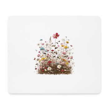 duftende bunte Blumenwiese Frühling Blüten Kräuter - Mousepad (Querformat) - Weiß - Vorne