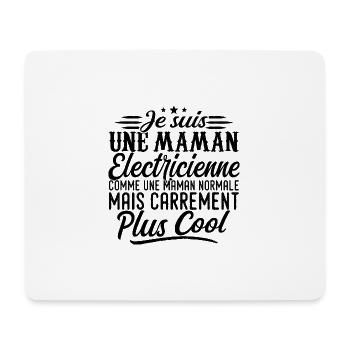 Maman Électricienne: normale, mais en plus badass - Tapis de souris (format paysage) - blanc - Devant
