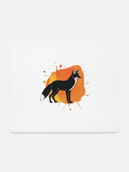 Falcon Dog Silhouette with Orange Background - Mouse Pad (horizontal) - white