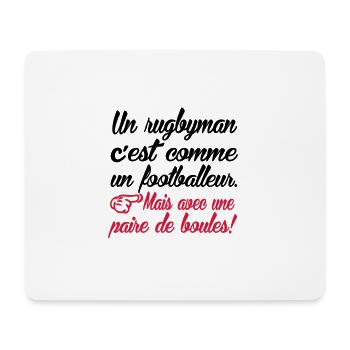 Différence entre un rugbyman et un footballer  - Tapis de souris (format paysage) - blanc - Devant