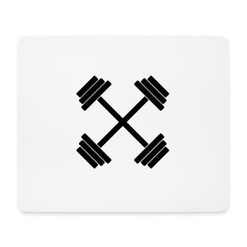 Hantel gekreuzt cross Gewicht Fitness Body 1c - Mousepad (Querformat) - Weiß - Vorne