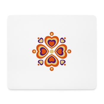 Herz Retromuster Valentinstag Liebe Glück verliebt - Mousepad (Querformat) - Weiß - Vorne