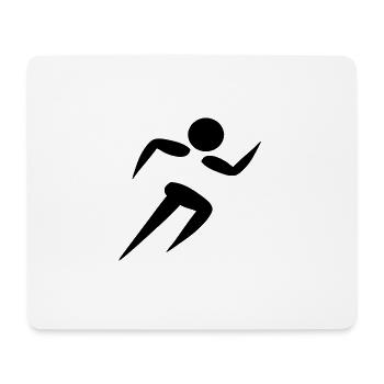 running Laufen Läufer Sprinter Sprint Silhouette - Mousepad (Querformat) - Weiß - Vorne