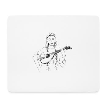 Woman playing lute - Mousepad (Querformat) - Weiß - Vorne