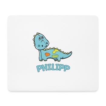 Dinosaurier lustig Kind Philipp Geschenk Geburtsta - Mousepad (Querformat) - Weiß - Vorne