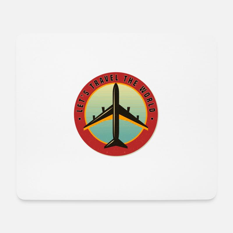 Flugzeug Reise Urlaub - Mousepad (Querformat) - Weiß