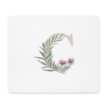 Buchstabe C mit Blumen - Mousepad (Querformat) - Weiß - Vorne