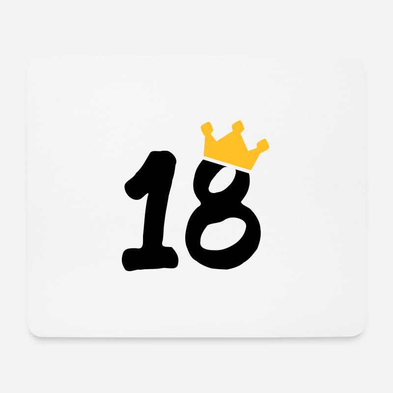 18 Krone 18 Geburtstag 18 Jahre - Mousepad (Querformat) - Weiß